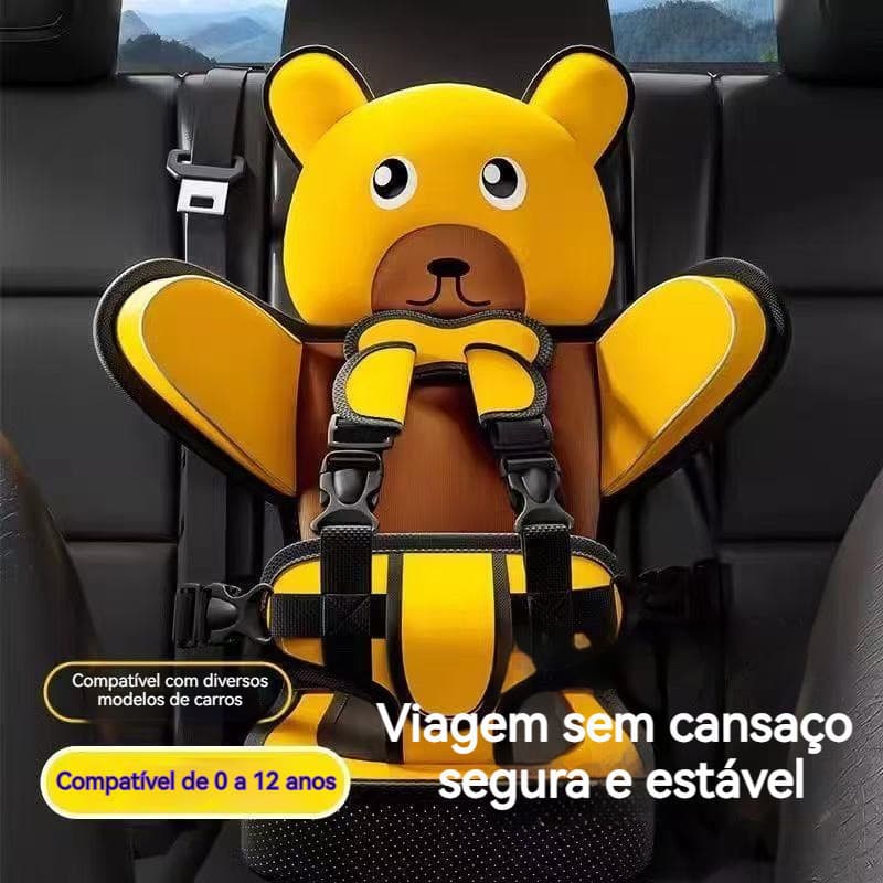 Almofada de Assento para Carro Simples e Portátil, Cadeira de Segurança para Crianças e Bebês de 6 Meses a 12 Anos