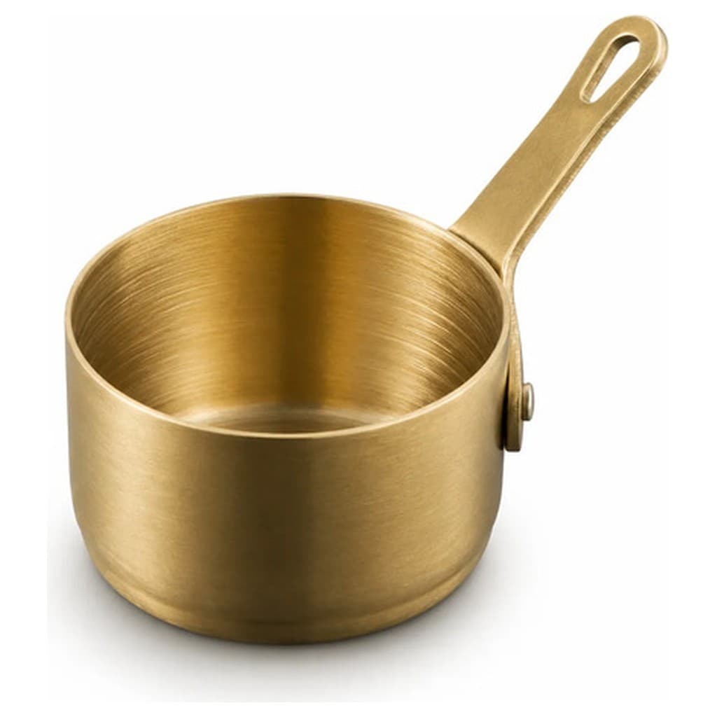 Molheira Dourada 100ml Hibull Mini Panela Inox Mesa Posta Elegante para Molho Geleia Mel Manteiga