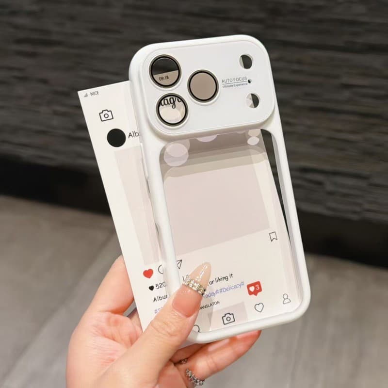 Doce Colorido Grande Janela Transparente Caso De Telefone Adequado Para IPhone 13 14 15 16 17 Pro Max Acrílico Capa Tras