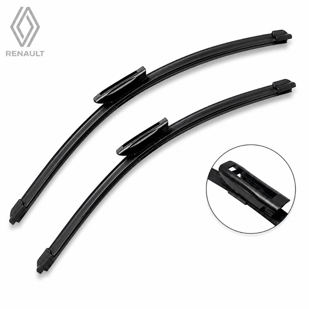 Par Palhetas Limpador Para-brisa Silicone Limpeza Silenciosa Modelos Renault