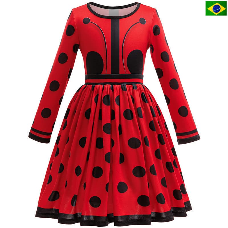Novo Vestido de Joaninha para Halloween - Baile de Máscaras para Meninas |     Traje de Desempenho Potentia para RPG 123