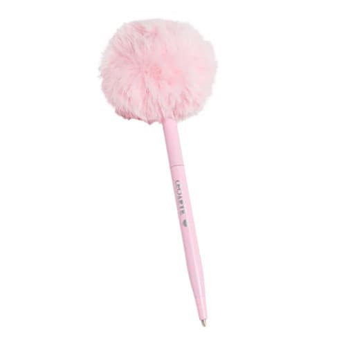 Caneta Pompom Rosa Leoarte Pink Vibes Escrita Suave Luxo
