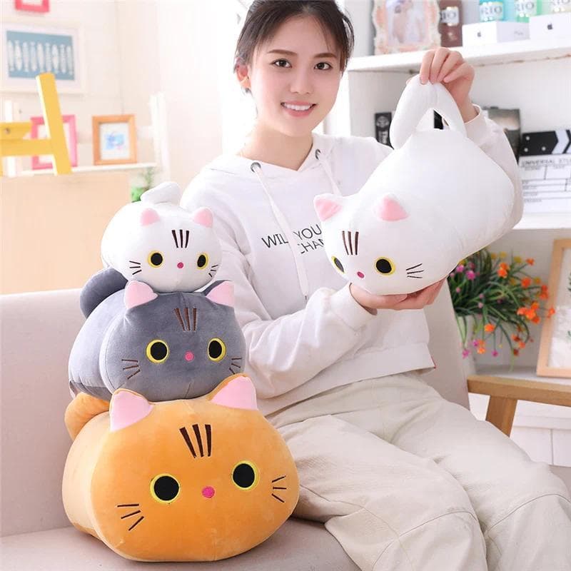 Bonito Macio Gato Pelúcia Travesseiro Sofá Almofada Brinquedo De Recheado Dos Desenhos Animados Animal Boneca Para Crian