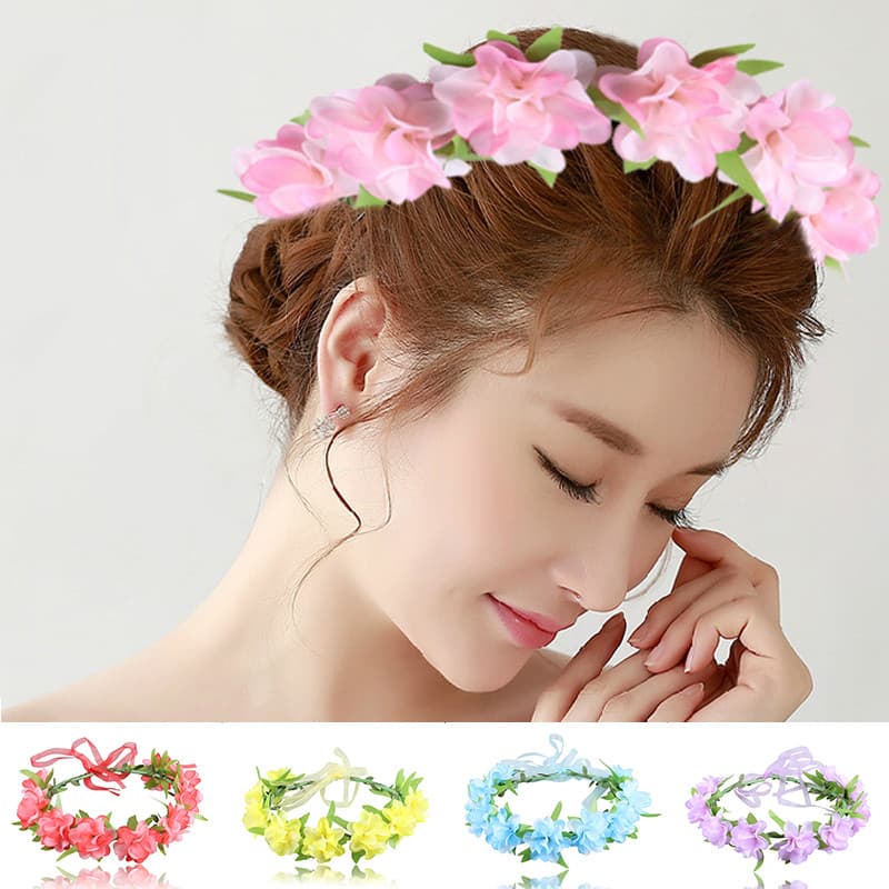 Faixa De Cabelo De Tecido , Simulação De Guirlanda De Fita De Flores