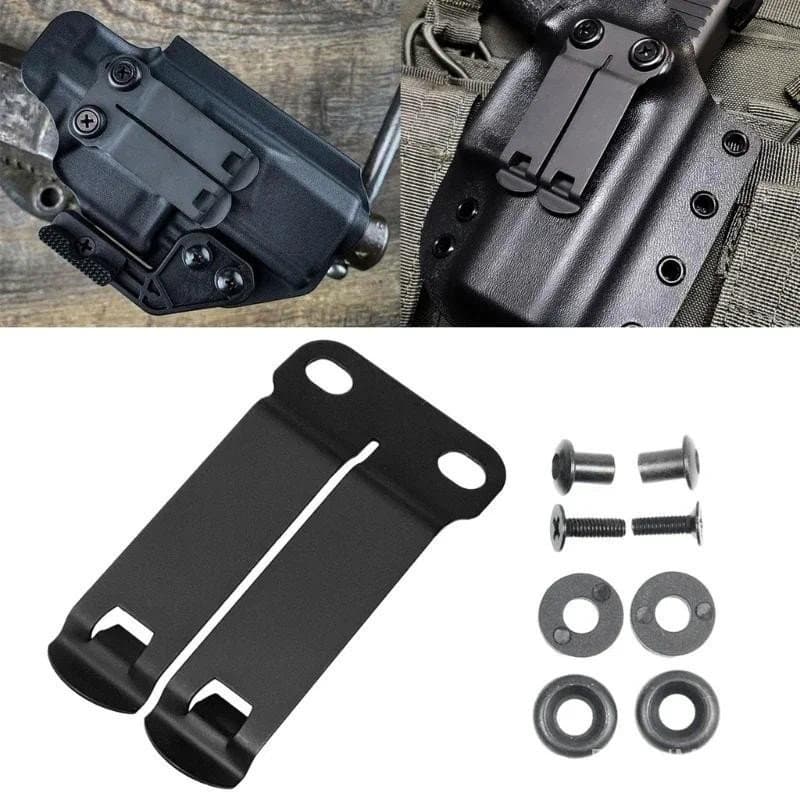 Suporte De Clipe De Cinto De Aço Inoxidável Preto Para Coldres De Bainha Kydex K Cintura Acessórios Faca Traseiro
