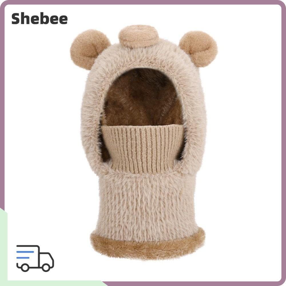LUCKY-SHEBEE Lenço De Pescoço De Pelúcia , Chapéu Balaclava Infantil Grosso E Quente À Prova De Vento De Urso
