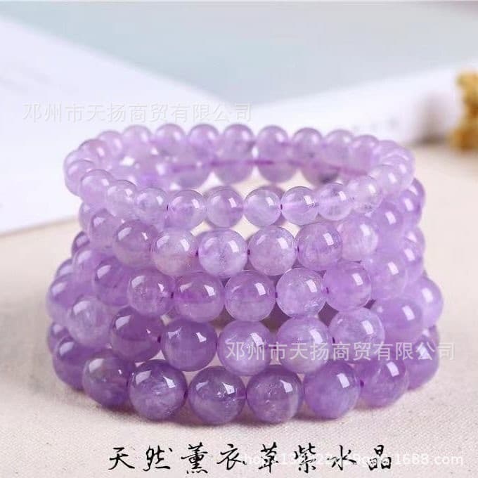 Contas Soltas de Ametista Lavanda Natural, Contas Redondas, Pulseira de Contas, Acessórios de Joalheria DIY, Cristal Sem