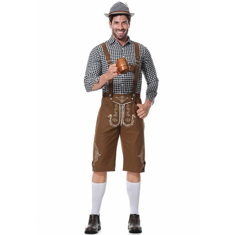Fantasias Masculinas, Roupas para Adultos, Conjunto Alemão Bavário para Oktoberfest