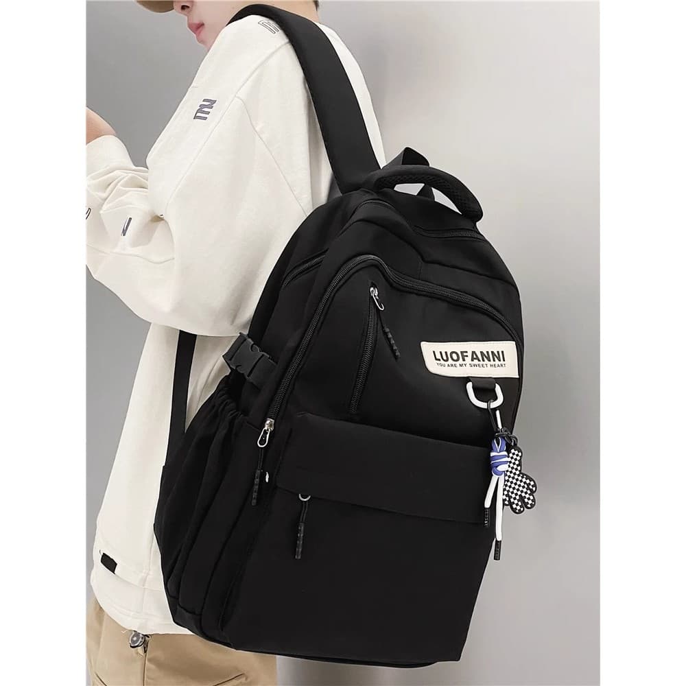 Mochila escolar masculina, estudante do ensino médio, à prova d'água, grande capacidade, bolsa para computador de viagem