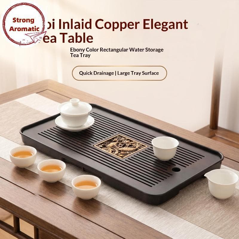 Bandeja De Chá De Madeira De Camada Dupla StrongArom Gravada Floral Minimalista Retangular Perfeita Para Decoração De Ca