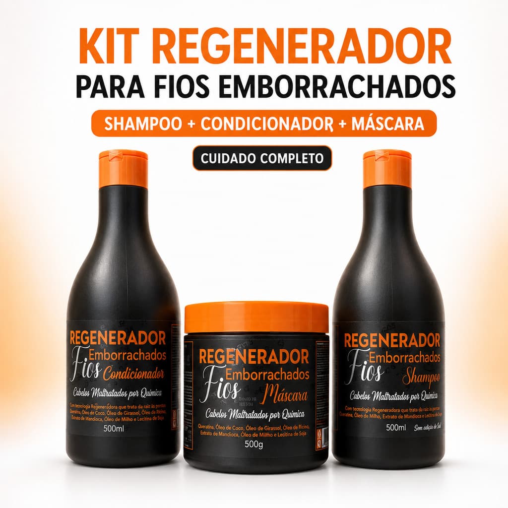 Kit  Maycrene Regenerador para Fios Emborrachados, Shampoo e Condicionador 500ml + Máscara 500g