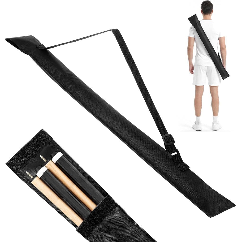 Estojo para Taco de Bilhar Larrel Preto, 32 Polegadas/81cm, Estojo Macio para Transporte de Taco de Bilhar com Alça de O