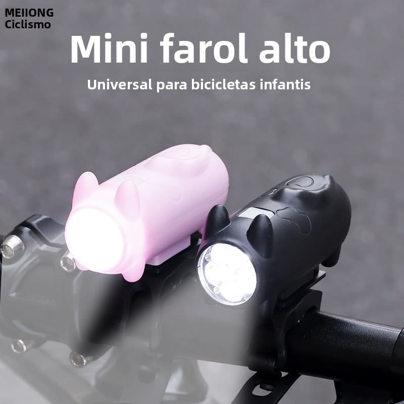 Farol de bicicleta em formato de gato, carregamento USB, à prova d'água, multifuncional, luz para carro, Mountain bike,