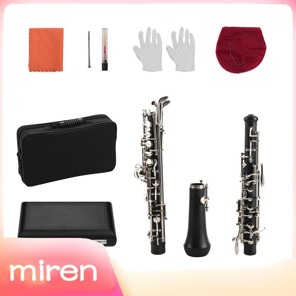 Miren.br Instrumento de sopro profissional de oboé C Key estilo semiautomático com teclas revestidas com corpo de