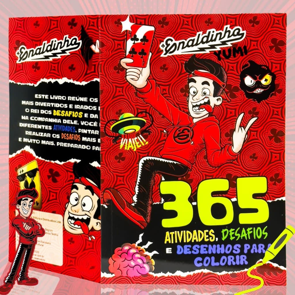 Livro Infantil : 365 Atividades Desafios E Desenhos Para Colorir Com O Enaldinho | Missões Divertidas E Iradas Educativo