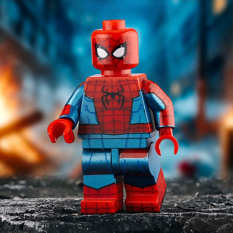 Novo estilo adequado para Lego terceira festa Spiderman super-herói móvel minifigura blocos de construção menino montado