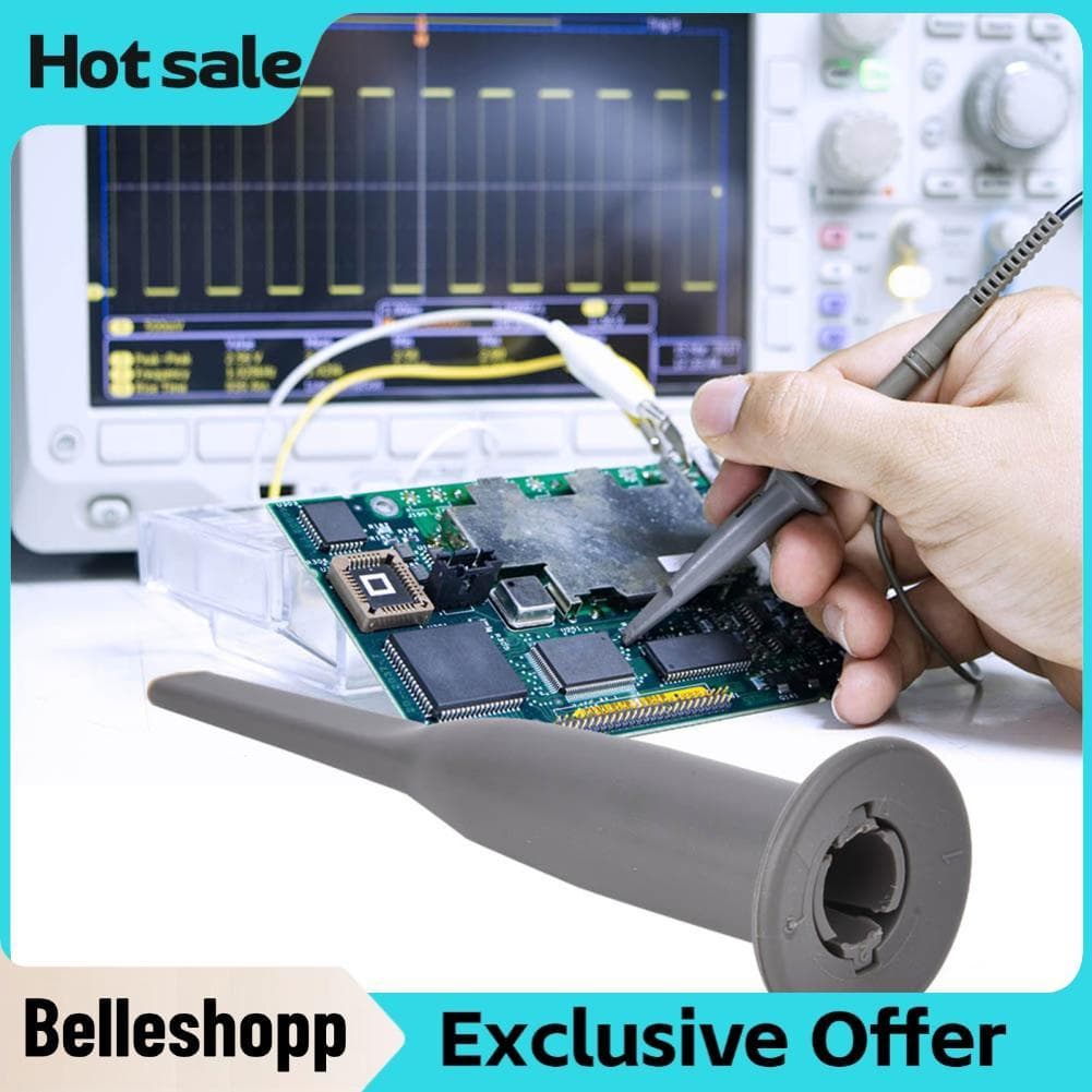 belleshopp-br 2 peças capa de sonda de osciloscópioAcessórios de capa protetora universal com gancho cinza para P6139A