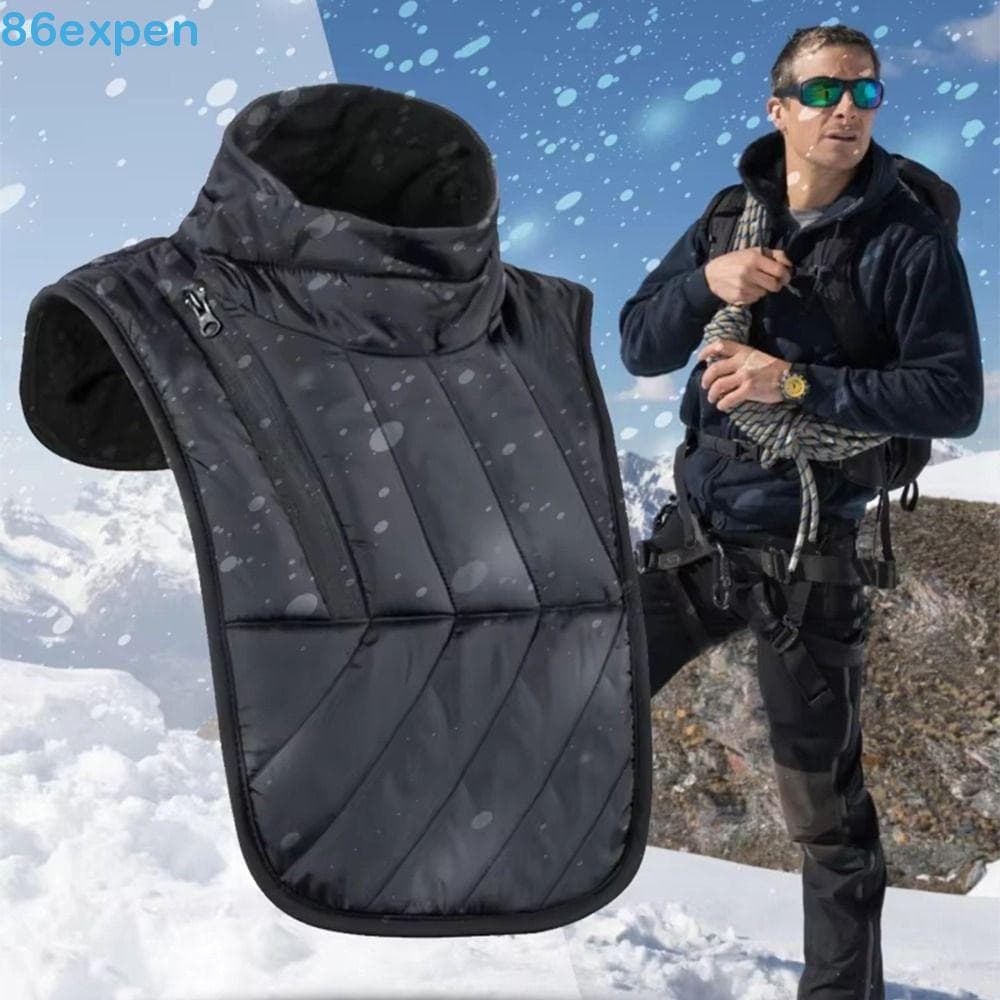 EXPEN1 Aquecedor De Pescoço Para Motocicleta De Inverno , Colete De Ombro Curto/Longo Espesso , Protetor Ajustável