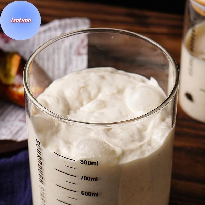 LANTUBN 300/600/900ml Jarra Inicial De Massa Fermentada , Vidro Transparente , Resistente Ao Calor , Recipiente Para Fer