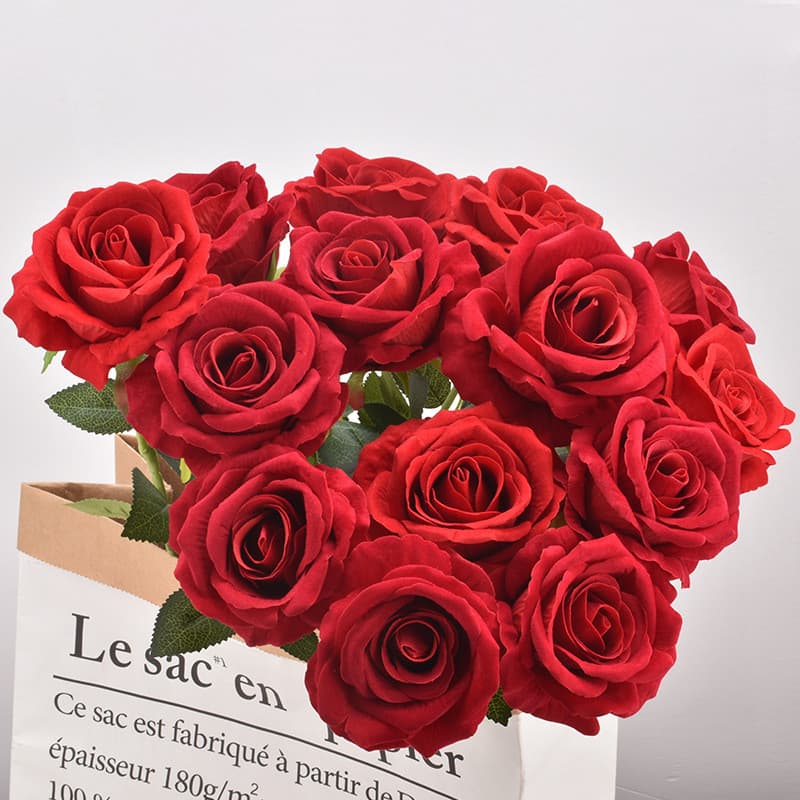 Flores artificiais grande flanela rosa flores artificiais presentes do dia dos namorados chinês para bolas Bobo casament