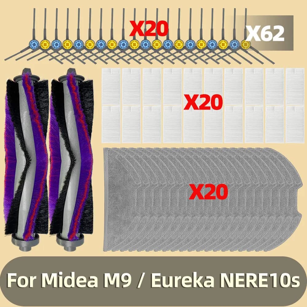 Para Midea M9/Ureka NERE10s Peças De Reposição Vácuo Rolo Principal Escova Lateral Panos Mop Filtro HEPA Substituições A