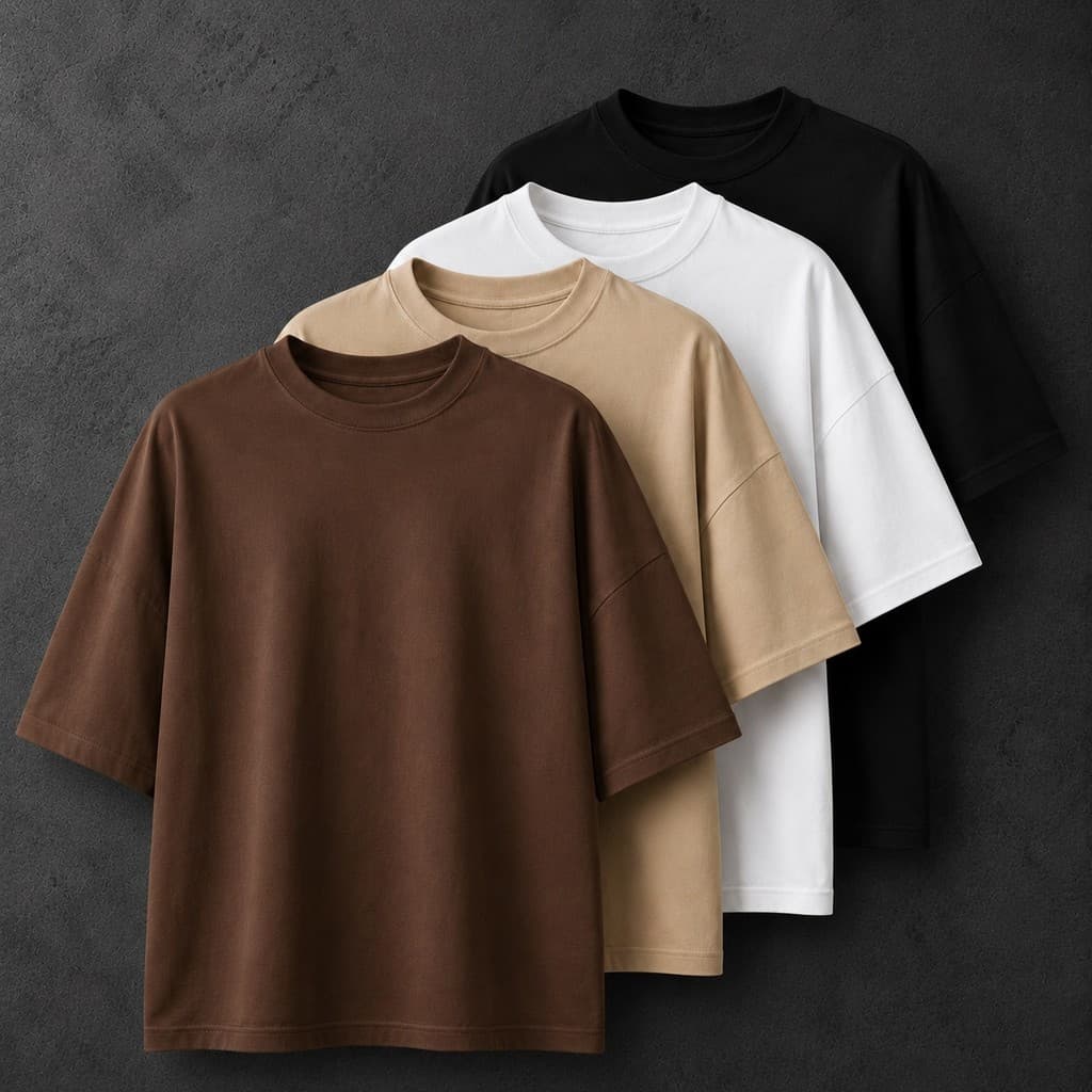 Kit Conjunto 4 Camisetas Lisas Camisas Camiseta Over Camisa Oversized Masculina Casual