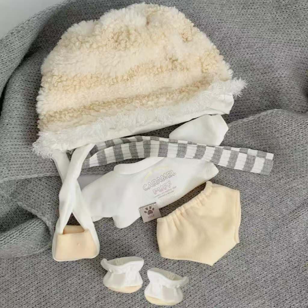 Novo estilo Puff série 10cm 20cm algodão boneca roupas estrela do mar corpo roupas de bebê bonito terno vestir-se