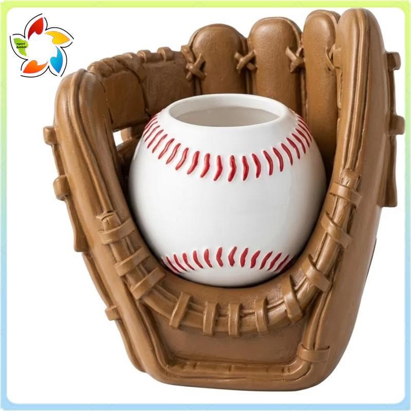 Luva Em Formato De Beisebol , Vaso De Flores , Tema Esportivo , Mini Plantas , Decoração De Mesa