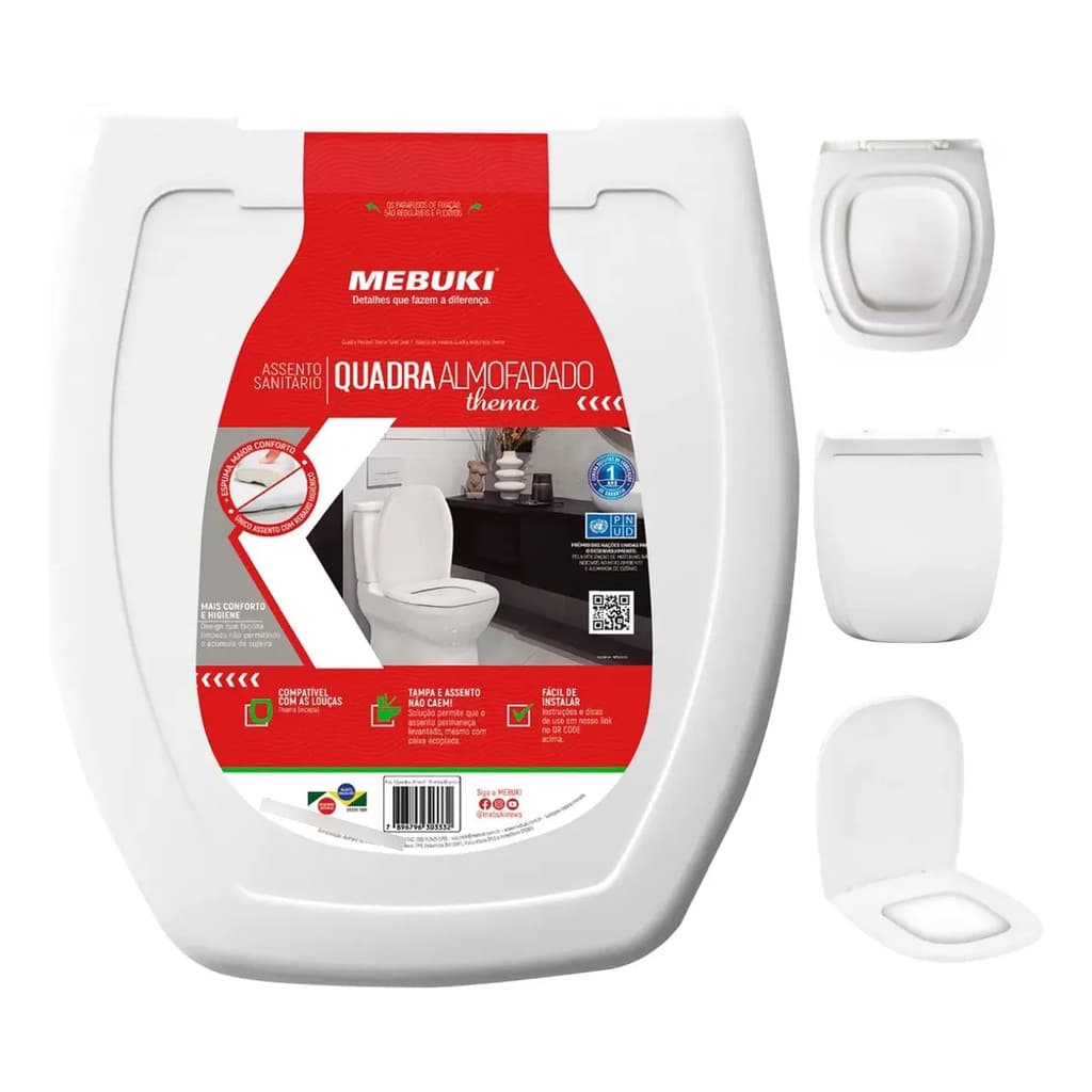 ASSENTO QUADRA ALMOFADADO THEMA BRANCO MEBUKI
