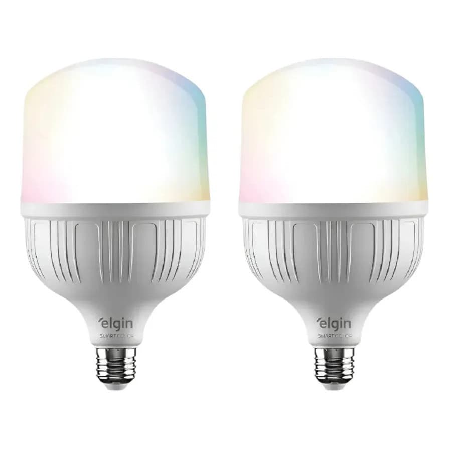 Kit 2 Lâmpada Inteligente Led Bulbo 20w Rgb Smart - Elgin