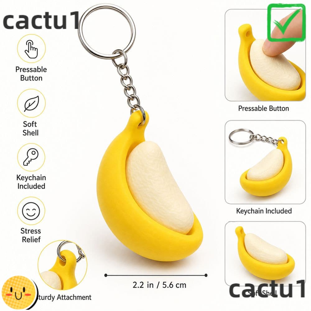 Chaveiro De Banana CACTU , Brinquedo Clicker Impresso Em Formato De Interruptor Mecânico Com Botão Clicável