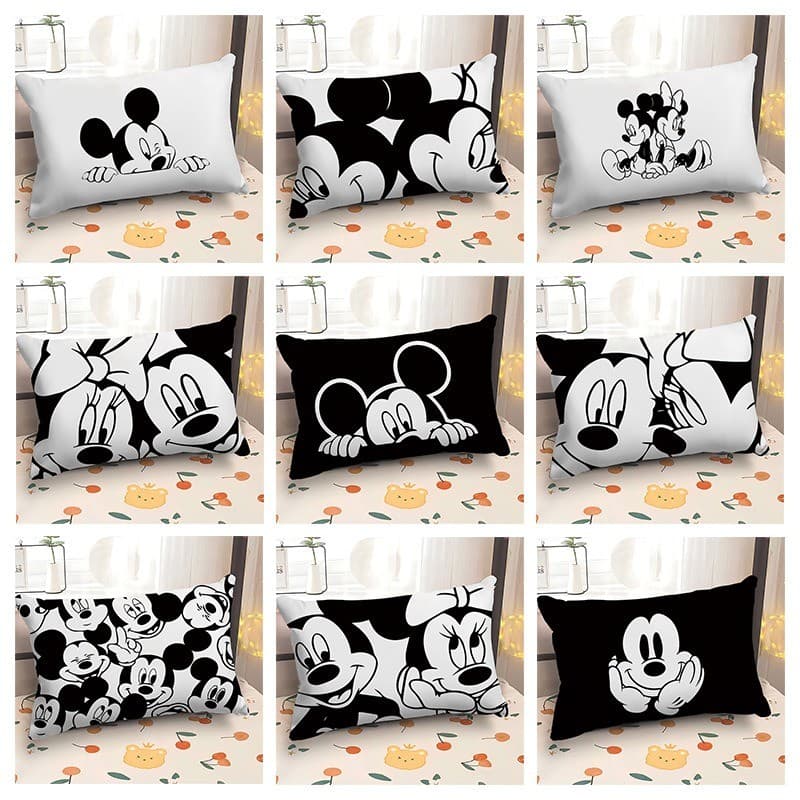 Preto branco Mickey Cartoon fronha almofada 30*50 retangular capa de sofá 40*60 capa de almofada do carro Anime impressã