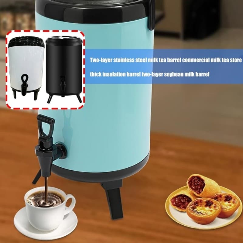 Recipiente Forte Da Bebida Do Metal De 8 Litros De YU Com Torneira E Construção Segura Para Bebidas Quentes Branco