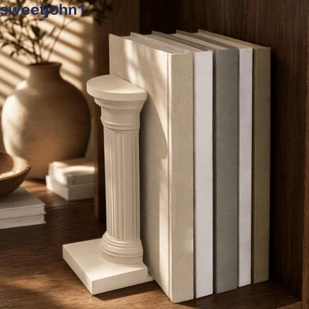 SWEETJOHN1 1 Par De Extremidade De Livro De Coluna Romana , Suporte De Livros Estilo Arquitetura Estável Em Forma De L ,