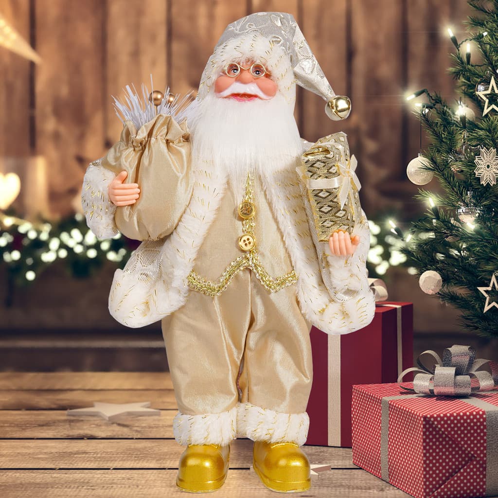 12in Natal Santa Boneca Dos Desenhos Animados Bonito Coleção Em Pé Ornamento De Papai Noel Para Casa Mostrar Janela Deco