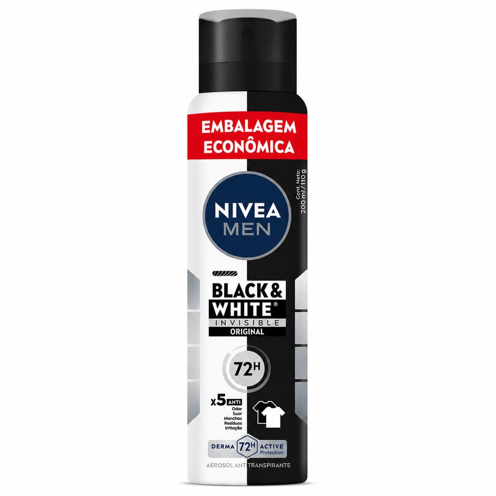 NIVEA MEN DESODORANTE BLACK & WHITE INVISIBLE ORIGIN 200ML