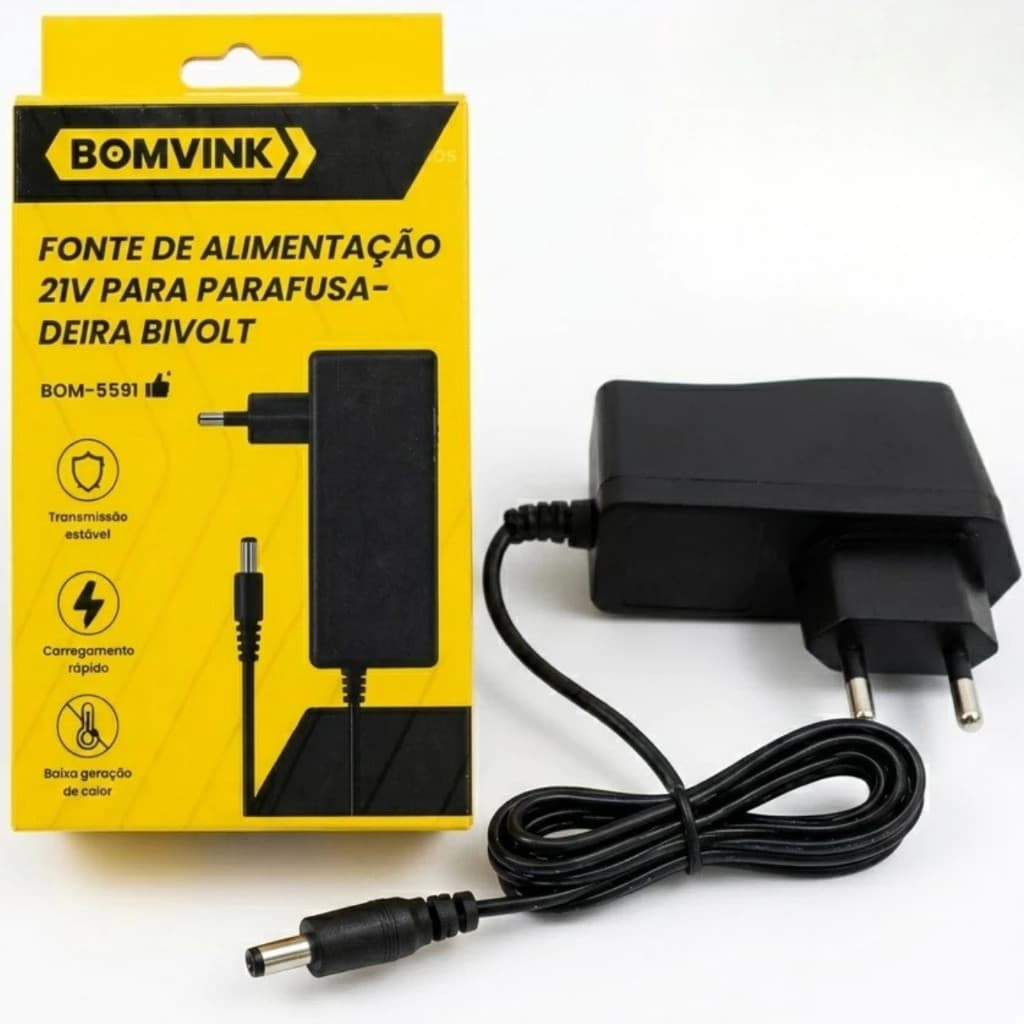 KIT 10 Fonte de Alimentação Bivolt 21v Parafusadeira Bateria Litio