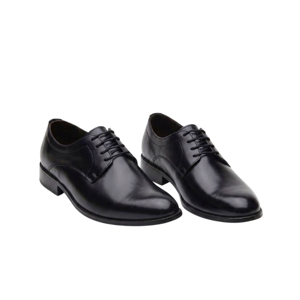 Sapato Social Clássico Masculino Couro  Sola  de Couro Costurada Blaqueada Estilo Executivo