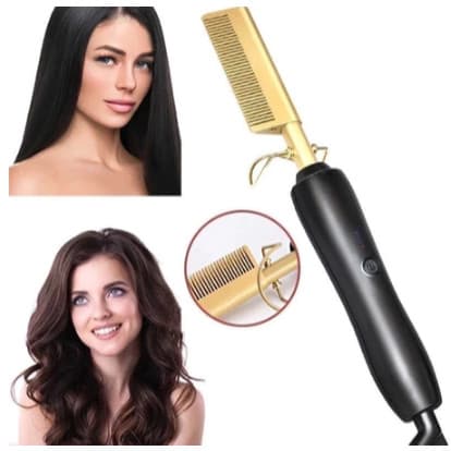 Pente Elétrico Alisador Cabelo Aquecimento Milti-fucional Chapinha Artiga-ANG