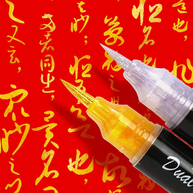 🔥 caneta tinteiro 🔥 caneta dourada caneta de caligrafia VENDA QUENTE Borboleta Flash Pincel De Cabeça Macia Com