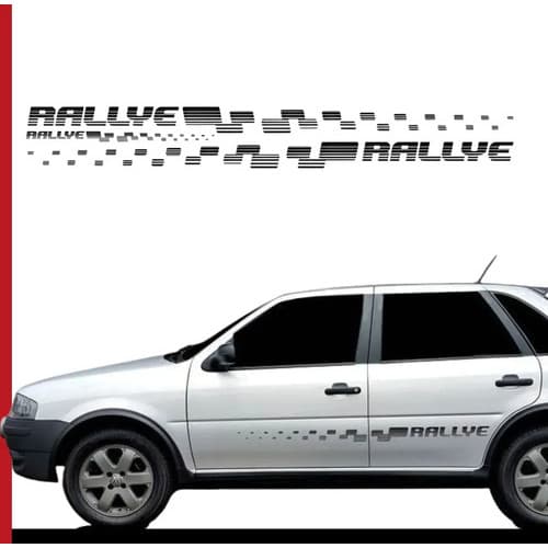 2 Faixas Laterais Gol Rallye Preto Volkswagen 2007 A 2009