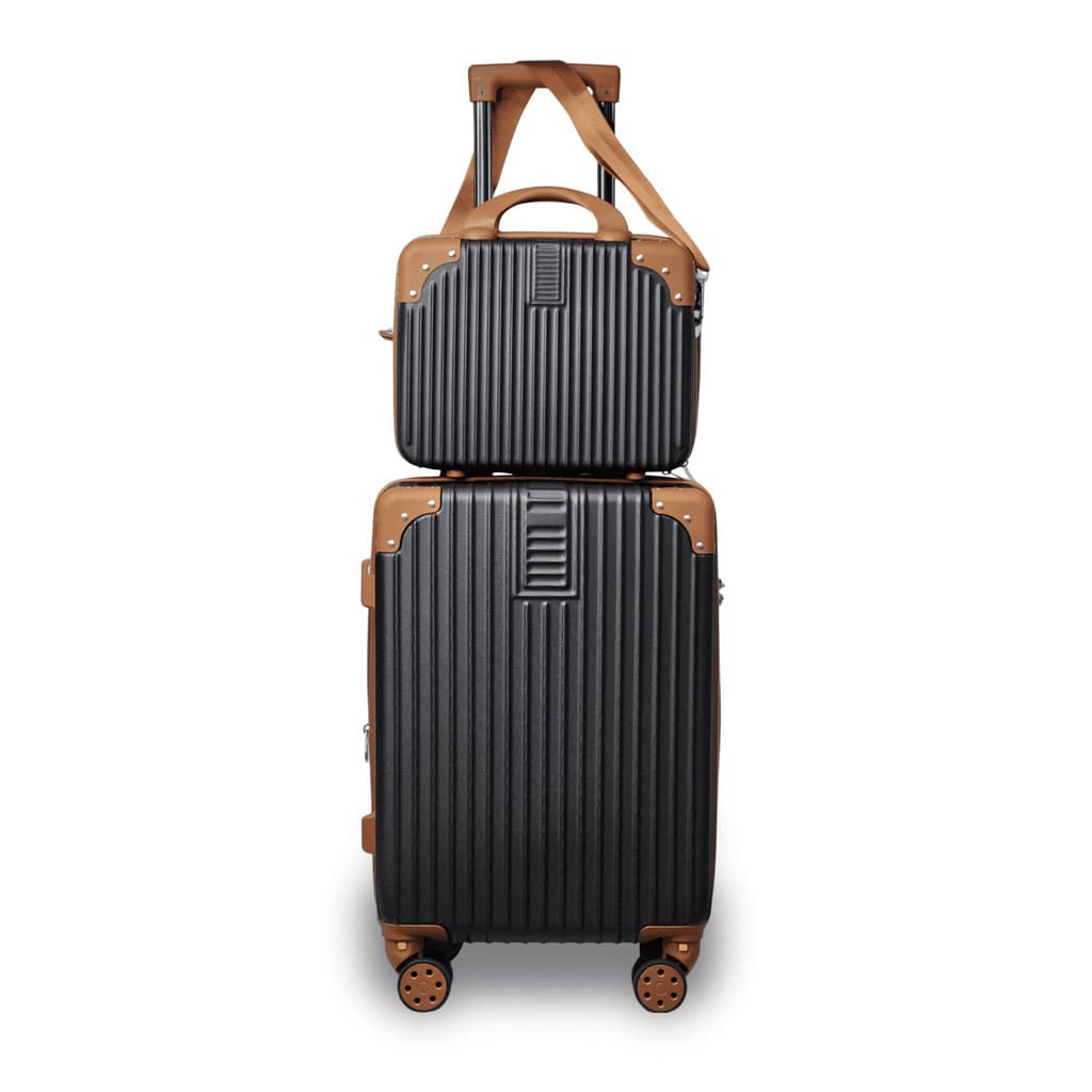 Kit Mala 10kg + Frasqueira ABS Rígido Bordo USB Padrão ANAC Viagem Bagagem de Mão Cadeado TSA 360°