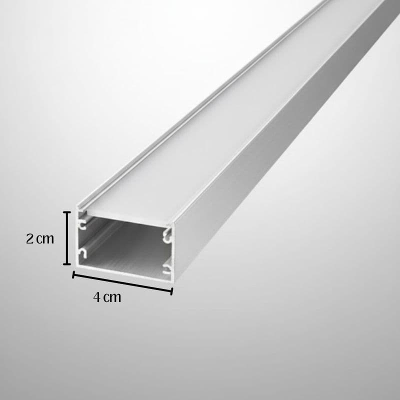 Perfil de LED Sobrepor Branco | Barra 1 Metros | Design Robusto