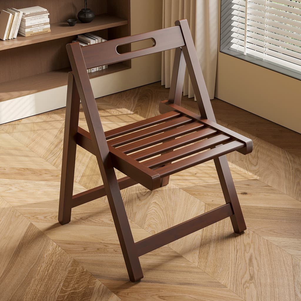 [Novo produto] Cadeira dobrável doméstica Cadeira de jantar de madeira maciça Simples Lazer Escritório Varanda Multifunc