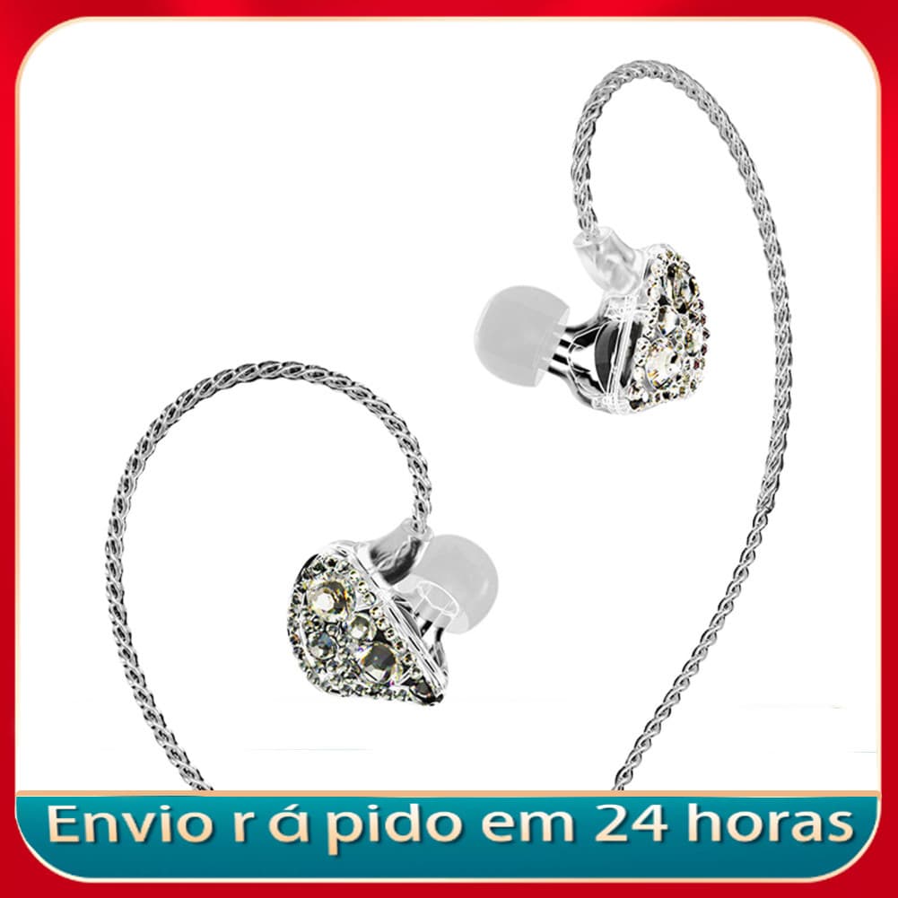 nicegadget-BR Fones de ouvido intra-auriculares com monitoramento dinâmico para telefones celulares Placas de som