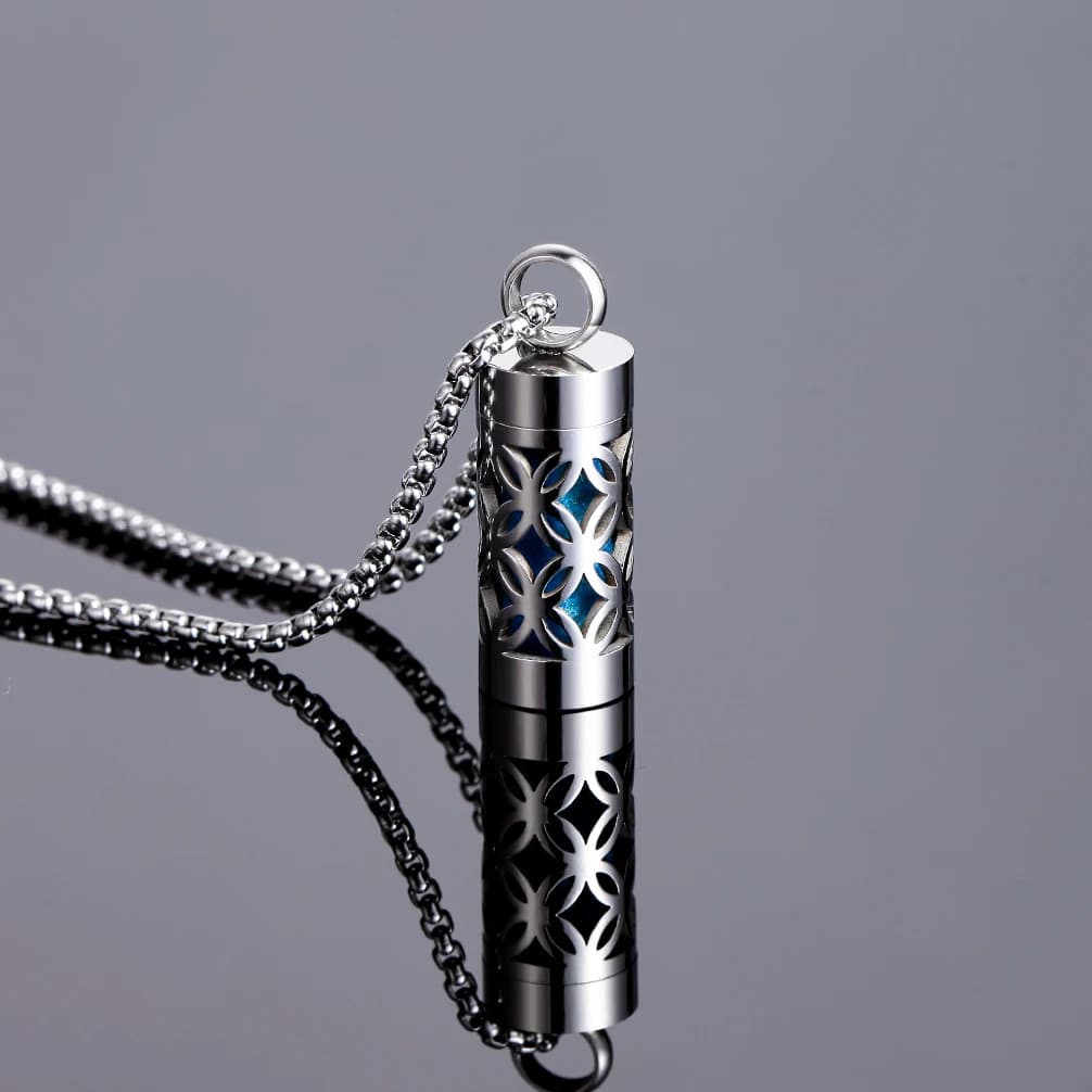 Colar De Aromaterapia De Aço Inoxidável Vintage Difusor De Aroma OpLocket Flor Perfume Óleo Essencial Pingente