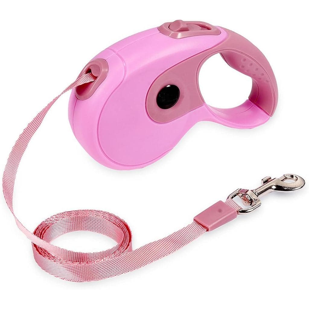 Coleira Retrátil para Cães, 3m de Comprimento, para Cães Pequenos e Médios de até 20kg, Freio com uma Mão, Função de Pau