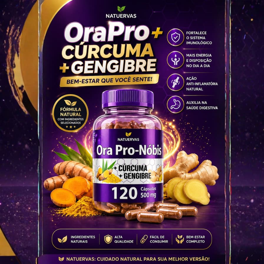 OraPro + Curcuma + Gengibre - 120 cápsulas - 500 mg - Natuervas