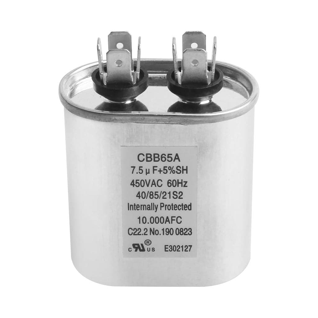 1499-546 Capacitor para Ar Condicionado - 7.5uF+5% 370V/450V 60Hz 10.000 AFC Dual Run Ellipse Start para Ar Condicionado