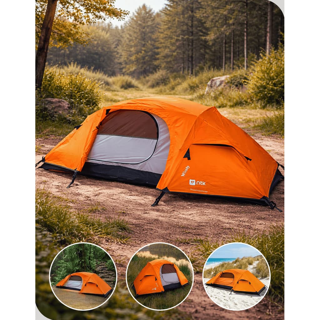 Barraca Trekking Camping Solo 1 Pessoa Ultraleve 2500mm Impermeavel Mochilao Resiste ao Vento NTK